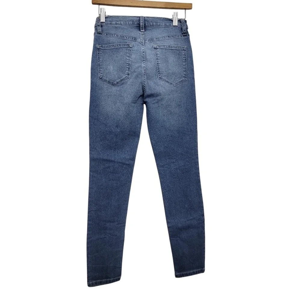 Free People High Rise Stretch Skinny Jean Womens 26‎ Light Wash Denim Boho
